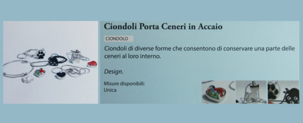 ciondolo per ceneri di animali