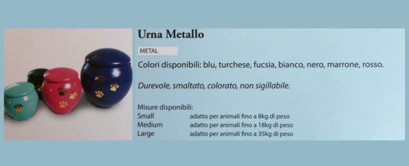 diversi tipi di urna per animali